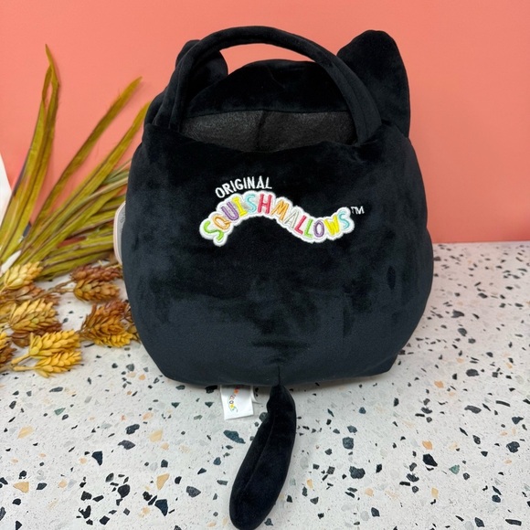 NEW Squishmallows Autumn Black Cat Treat Pail Halloween Squad Plush Toy Sz 10” - Picture 6 of 10